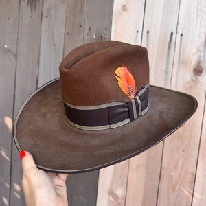 Vintage Resistol Stagecoach Brown Feathered cowboy Hat